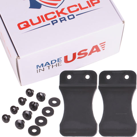 Quick Clip Kydex Fold Over Poly Universal Knife Sheath or Gun Holster Clip - Flush Mount w/holes (FOMI)