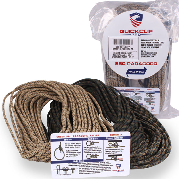 550lb Heavy Duty Paracord/Parachute Cord - 7 Strand Type 3 III Parachute Line 50', 100', 300', 1000' FT Spools