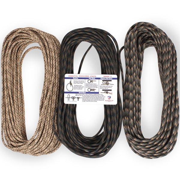 550lb Heavy Duty Paracord/Parachute Cord - 7 Strand Type 3 III Parachute Line 50', 100', 300', 1000' FT Spools