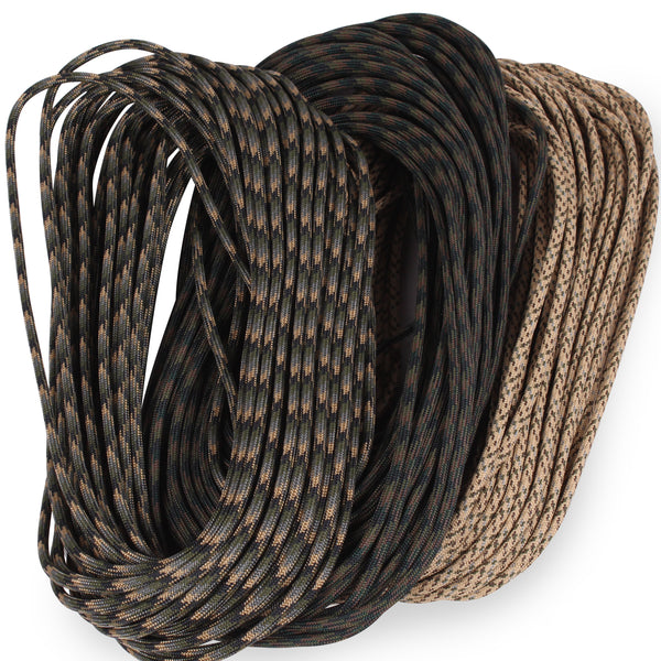 550lb Heavy Duty Paracord/Parachute Cord - 7 Strand Type 3 III Parachute Line 50', 100', 300', 1000' FT Spools