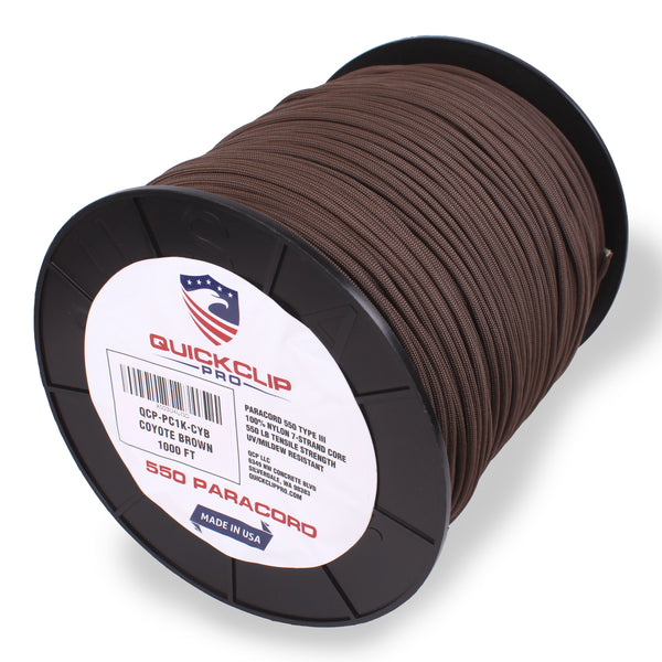 550lb Heavy Duty Paracord/Parachute Cord - 7 Strand Type 3 III Parachute Line 50', 100', 300', 1000' FT Spools