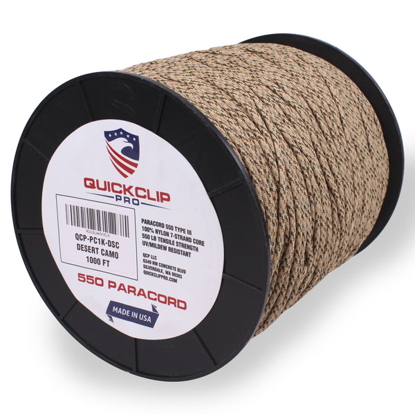 550lb Heavy Duty Paracord/Parachute Cord - 7 Strand Type 3 III Parachute Line 50', 100', 300', 1000' FT Spools