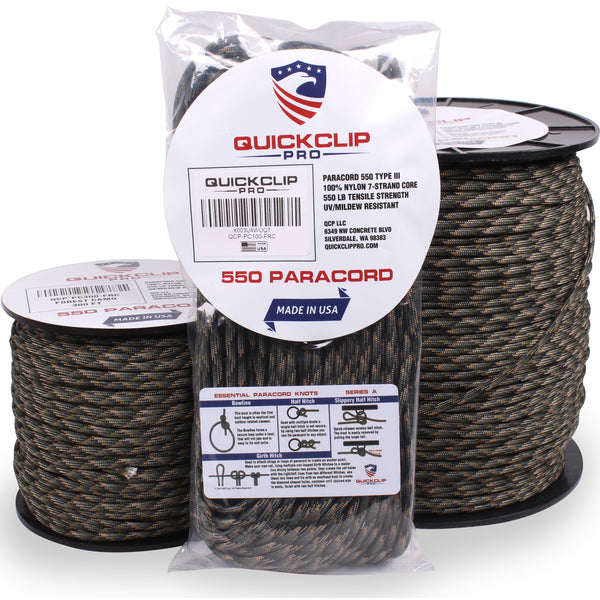 550lb Heavy Duty Paracord/Parachute Cord - 7 Strand Type 3 III Parachute Line 50', 100', 300', 1000' FT Spools