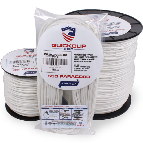 550lb Heavy Duty Paracord/Parachute Cord - 7 Strand Type 3 III Parachute Line 50', 100', 300', 1000' FT Spools