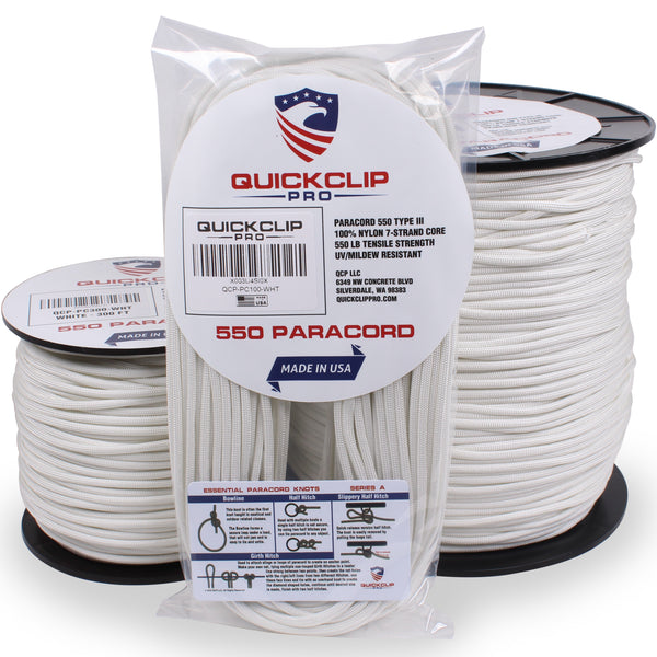 550lb Heavy Duty Paracord/Parachute Cord - 7 Strand Type 3 III Parachute Line 50', 100', 300', 1000' FT Spools