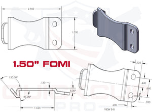 Quick Clip FOMI Kydex Fold Over Poly Universal Knife Sheath or Gun Holster Clip - Flush Mount w/holes (FOMI)