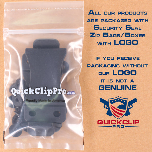 Quick Clip FOMI Kydex Fold Over Poly Universal Knife Sheath or Gun Holster Clip - Flush Mount w/holes (FOMI)