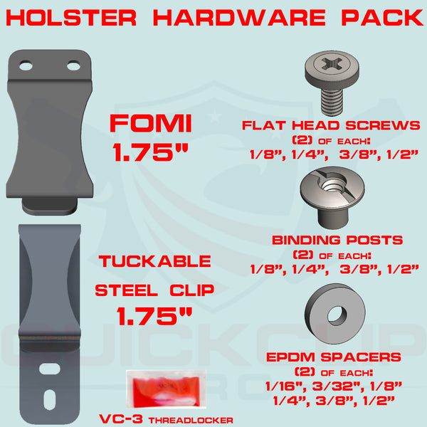 GLOCK - IWB KYDEX Gun Holster - Concealed Carry Tuckable Multiple Adjustable Belt Clips - 100% US Made - Inside Waistband