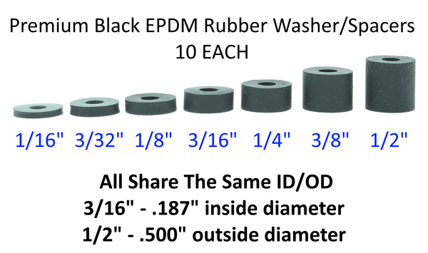 170+ Pcs Black Chicago Screw & Post Assortment Kit + Spacers/Washers for Kydex Gun Holsters + Knife Sheaths