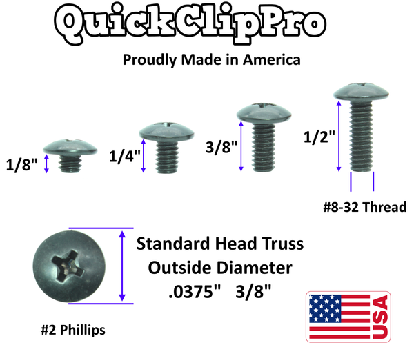 170+ Pcs Black Chicago Screw & Post Assortment Kit + Spacers/Washers for Kydex Gun Holsters + Knife Sheaths