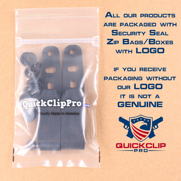 QuickClip Pro - Gun Holster Hybrid Black Steel Spring Belt Clip with Hole/Hardware IWB OWB for Kydex & Leather Holster Making