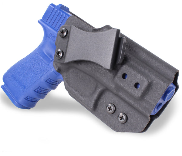 GLOCK - IWB KYDEX Gun Holster - Concealed Carry Tuckable Multiple Adjustable Belt Clips - 100% US Made - Inside Waistband