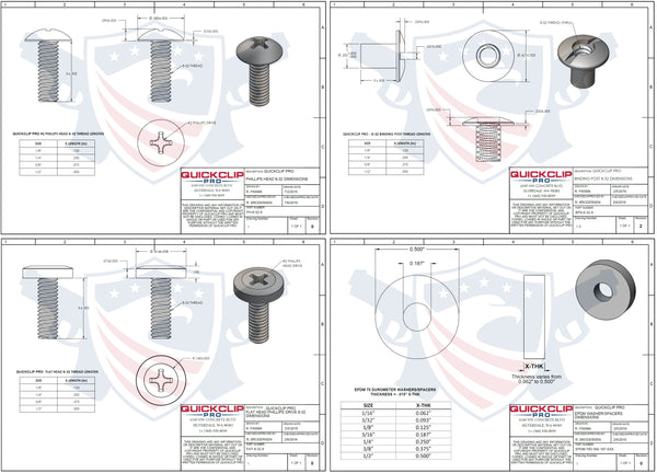 170+ Pcs Black Chicago Screw & Post Assortment Kit + Spacers/Washers for Kydex Gun Holsters + Knife Sheaths