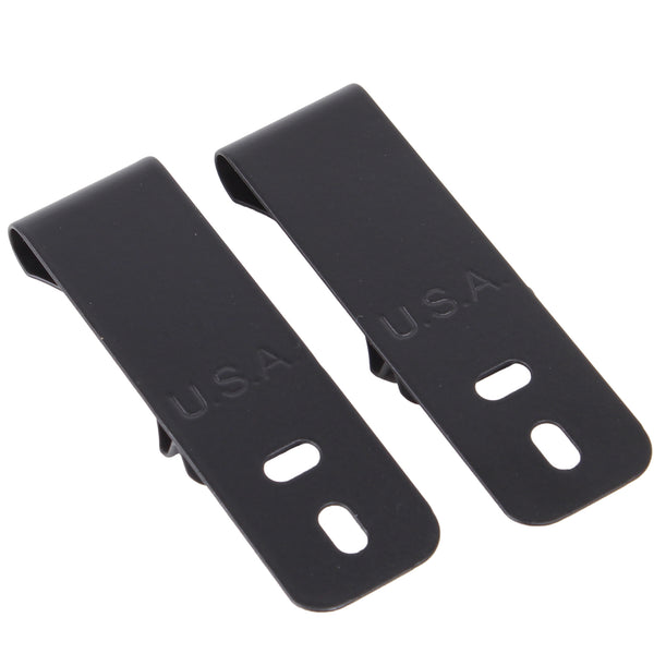 Dual Slot/Hole Hybrid Designer Spring Steel Belt Gun or Knife Clip for Kydex IWB/Tuckable Holsters