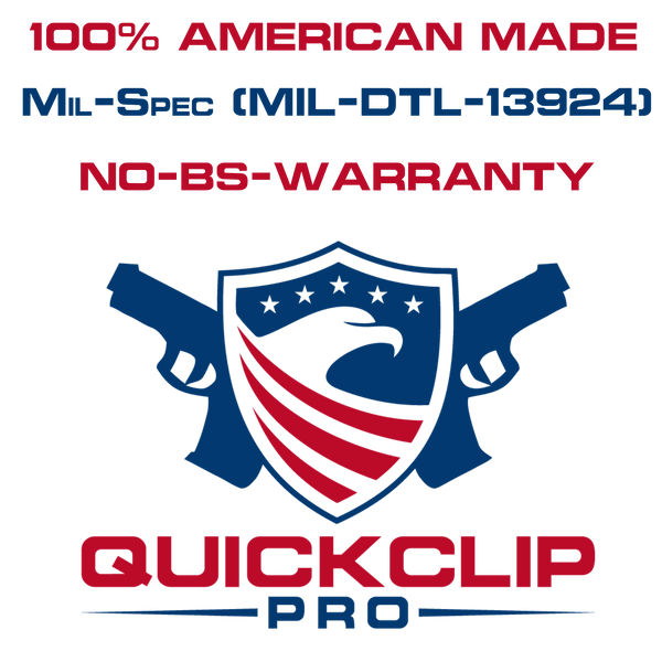 QuickClip Pro - Gun Holster Hybrid Black Steel Spring Belt Clip with Hole/Hardware IWB OWB for Kydex & Leather Holster Making