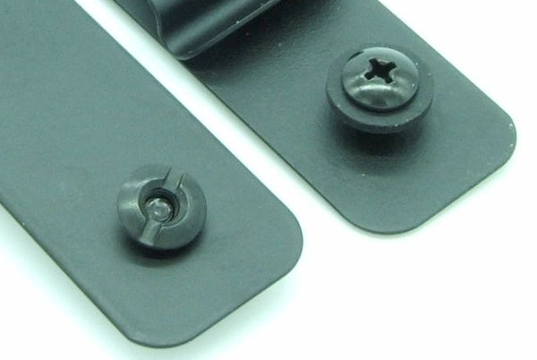 QuickClip Pro - Gun Holster Hybrid Black Steel Spring Belt Clip with Hole/Hardware IWB OWB for Kydex & Leather Holster Making
