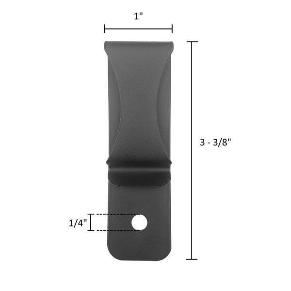 QuickClip Pro - Gun Holster Hybrid Black Steel Spring Belt Clip with Hole/Hardware IWB OWB for Kydex & Leather Holster Making