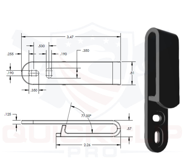 Tough Holster Clips, Adjustable Cant for IWB OWB Kydex, Leather, Hybrid Holster Making. Tuckable Black Plastic